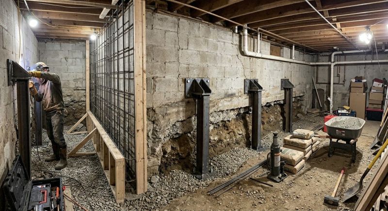 Basement Stabilization in Canyon Lake, TX