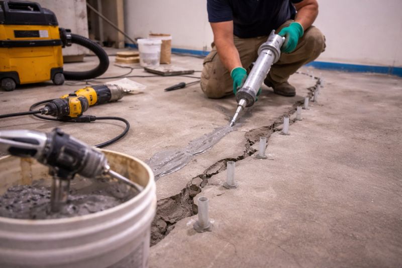Cracked Basement Floor Repair in Canyon Lake, TX