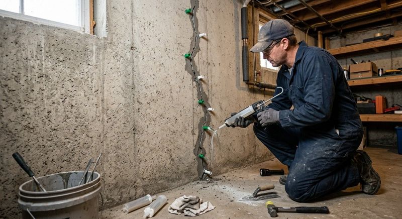 Cracked Basement Floor Repair in Canyon Lake, TX