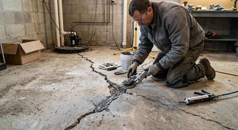 Cracked Basement Floor Repair in Canyon Lake, TX