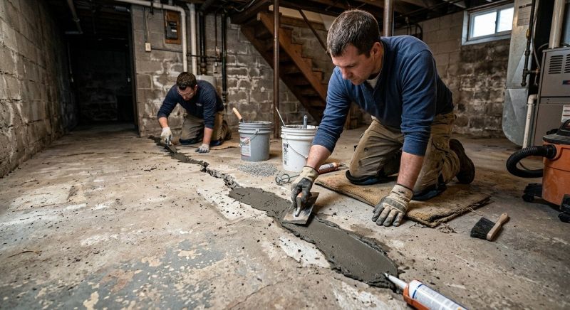 Cracked Basement Floor Repair in Canyon Lake, TX